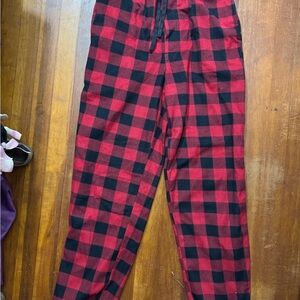 Stafford Red and Black Plaid Joggers